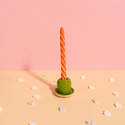 Świecznik ceramiczny - zieleń