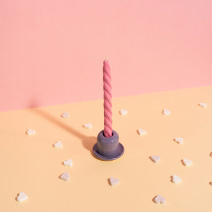 Świecznik ceramiczny - fiolet