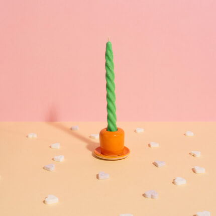 Świecznik ceramiczny - oranż